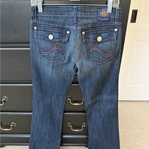 Blue Boot Cut Rock & Republic Jeans with Decorative Stitching